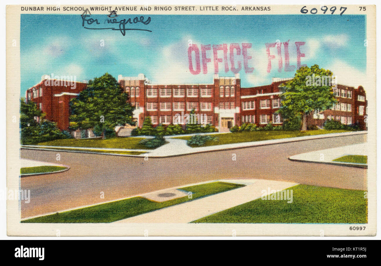 Die Dunbar High School in Little Rock, Arkansas, war eine historische afroamerikanische Schule. Sie spielte eine wichtige Rolle bei der Ausbildung afroamerikanischer Studenten während der Segregation und in der Bürgerrechtsbewegung. Stockfoto