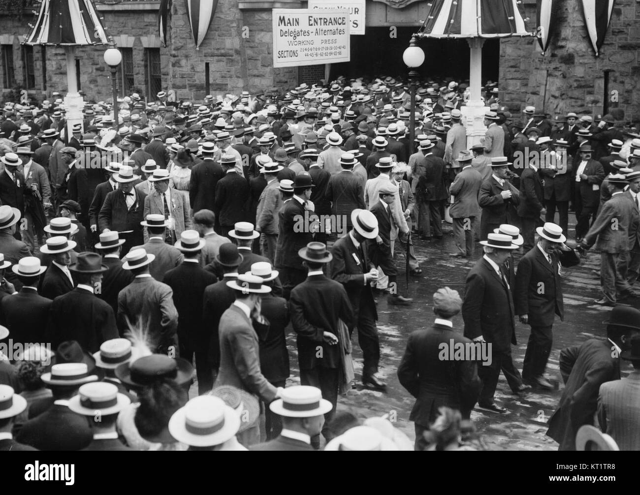 Eingang zu DNC 1912 an der fünften Regiment Armory, Baltimore, Maryland, 25. Juni - 2. Juli 1912 (1) Stockfoto