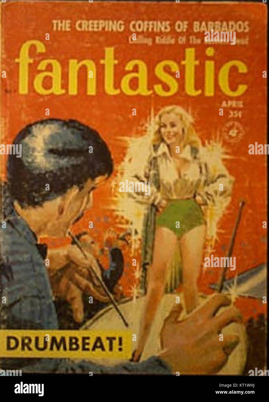 Fantastic 195804 kann sich auf ein Kunstwerk, Medien oder historisches Ereignis aus dem Jahr 1958 beziehen, möglicherweise im Zusammenhang mit Kultur- oder Unterhaltungsgeschichte. Er hebt einen wichtigen Moment oder eine wichtige Aussage aus diesem Jahr hervor. Stockfoto