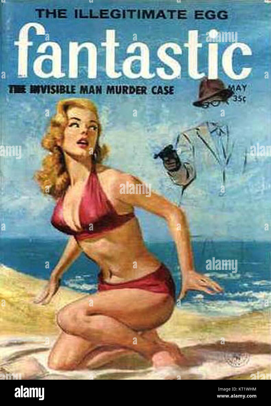 Ein Werbebild oder Poster für den Film „Fantastic“ aus dem Jahr 1958, in dem die filmischen Themen und der zeitenspezifische Stil festgehalten werden. Stockfoto