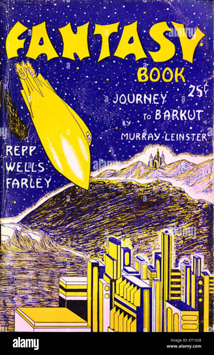 The Fantasy Book, 1950, Band 2, Nummer 1, ist eine Publikation mit Geschichten und Illustrationen aus dem Fantasy-Genre, die die Kreativität und Phantasie von Science-Fiction- und Fantasy-Autoren nach dem Zweiten Weltkrieg hervorheben. Stockfoto
