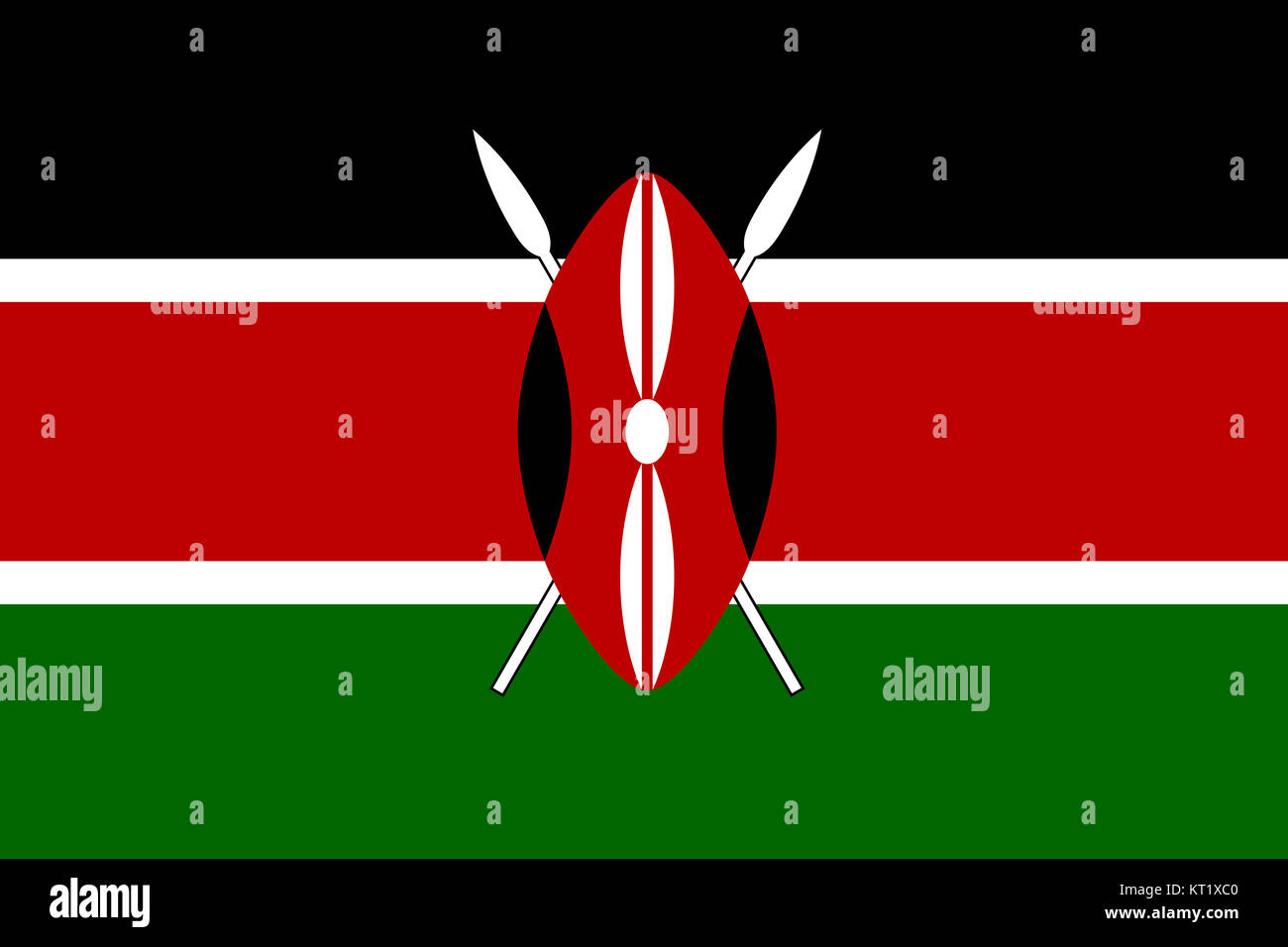 Nationalflagge von Kenia Stockfoto