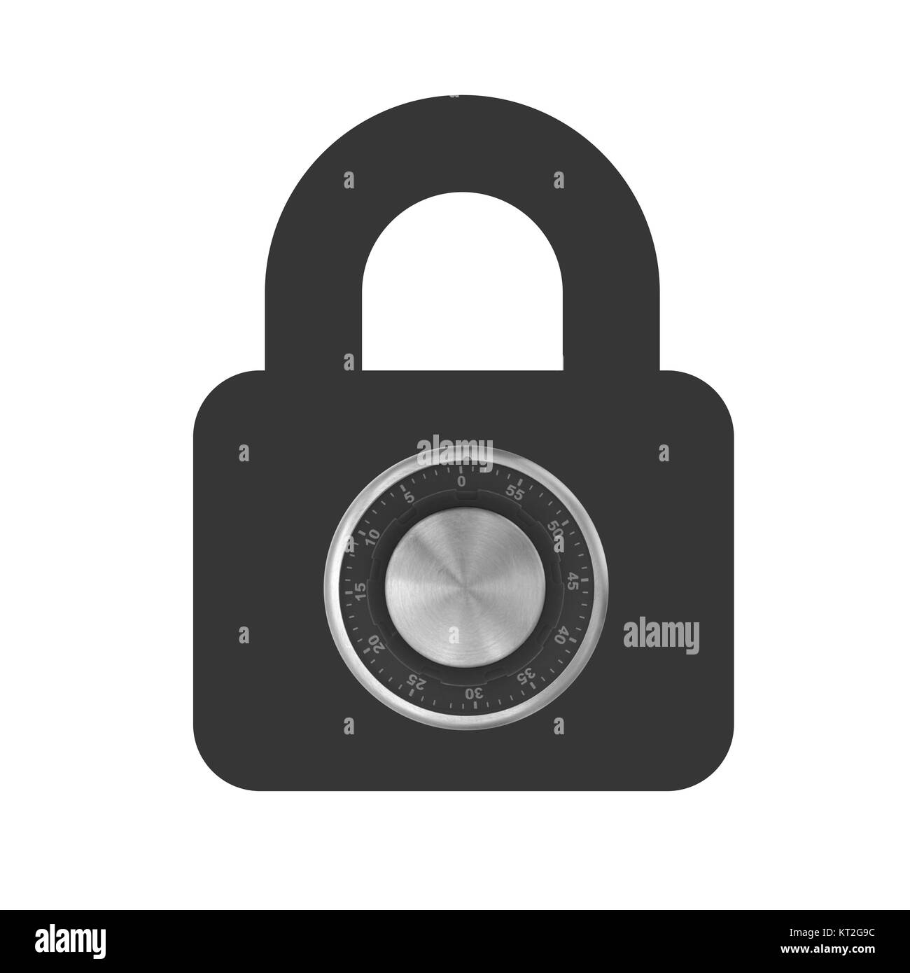Eine Kombination Vorhängeschloss vor einem weißen Hintergrund isoliert Stockfoto