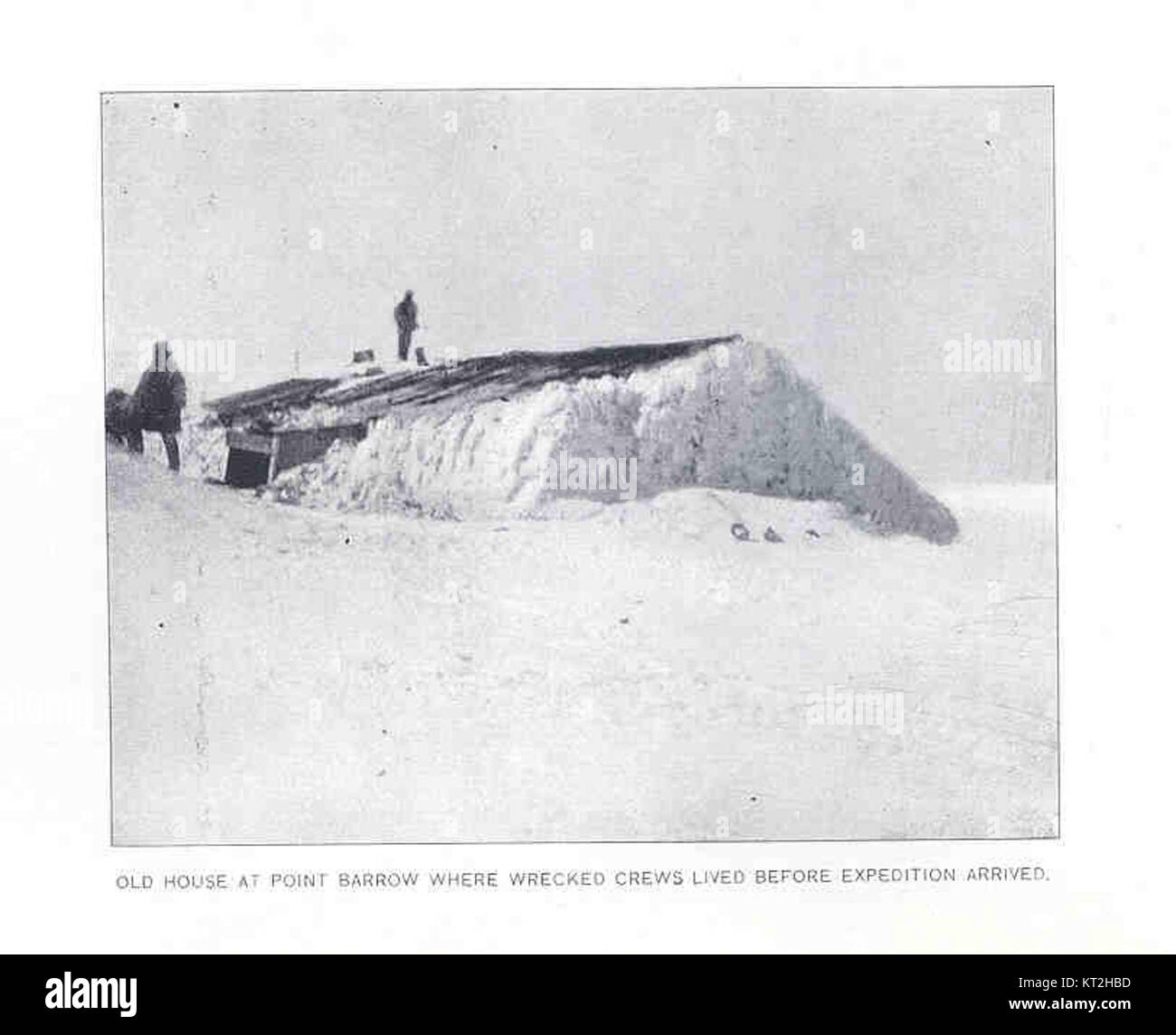 35088 altes Haus am Point Barrow zerstörten Crews lebte, bevor die Expedition angekommen Stockfoto
