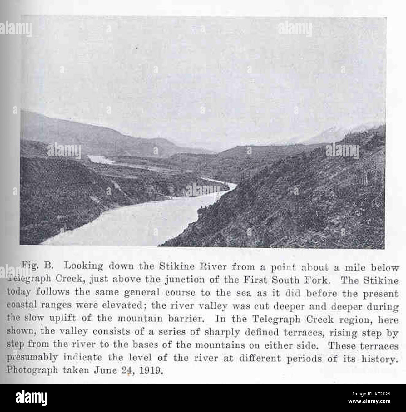 36025 Looking Stikine flussabwärts von einem Punkt etwa eine Meile unterhalb Telegraph Creek, knapp oberhalb der Kreuzung der ersten South Fork Stockfoto