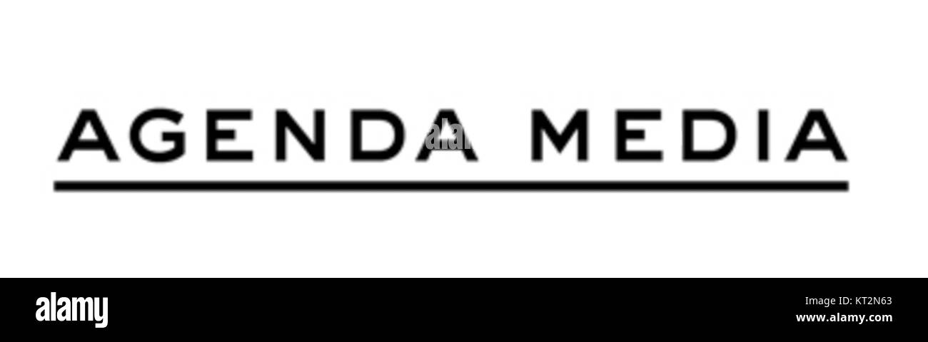 Das Agenda Media Logo steht für die Identität von Agenda Media, einem Unternehmen, das für seine Mediendienste und die Erstellung digitaler Inhalte bekannt ist. Das Logo verkörpert das Engagement des Unternehmens für moderne Medienlösungen. Stockfoto