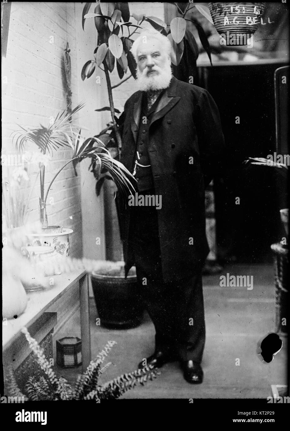 Alexander Graham Bell war ein Pionier, der für seine Erfindung des Telefons und seine Beiträge zur Kommunikationstechnologie bekannt war. Stockfoto