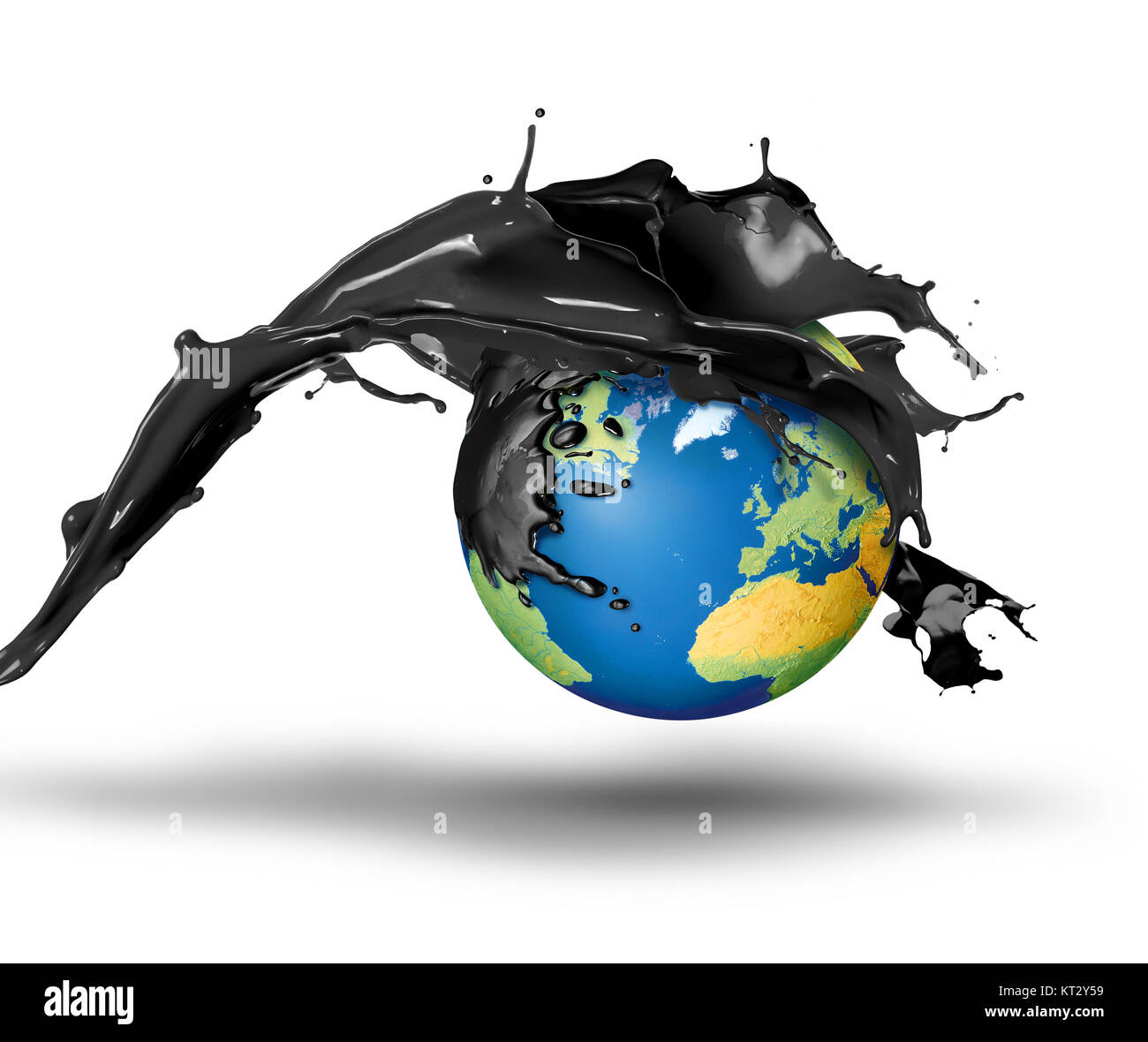 Öl platzen über den Planeten Erde Stockfoto