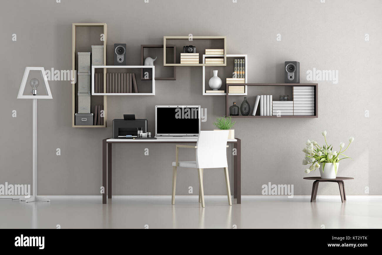 Minimalistische home office Stockfoto
