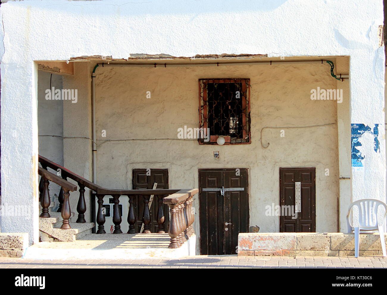 Verlassenes Haus in der Altstadt von Akko (Acre), Israel. Stockfoto