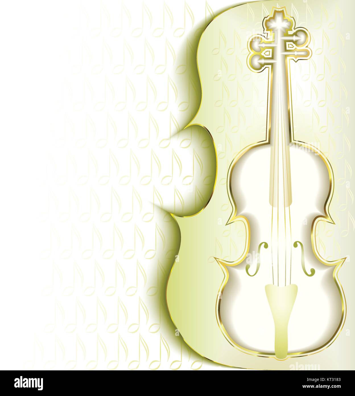 Weiße Musik Hintergrund mit der klassischen Violine. Vector Illustration Stock Vektor