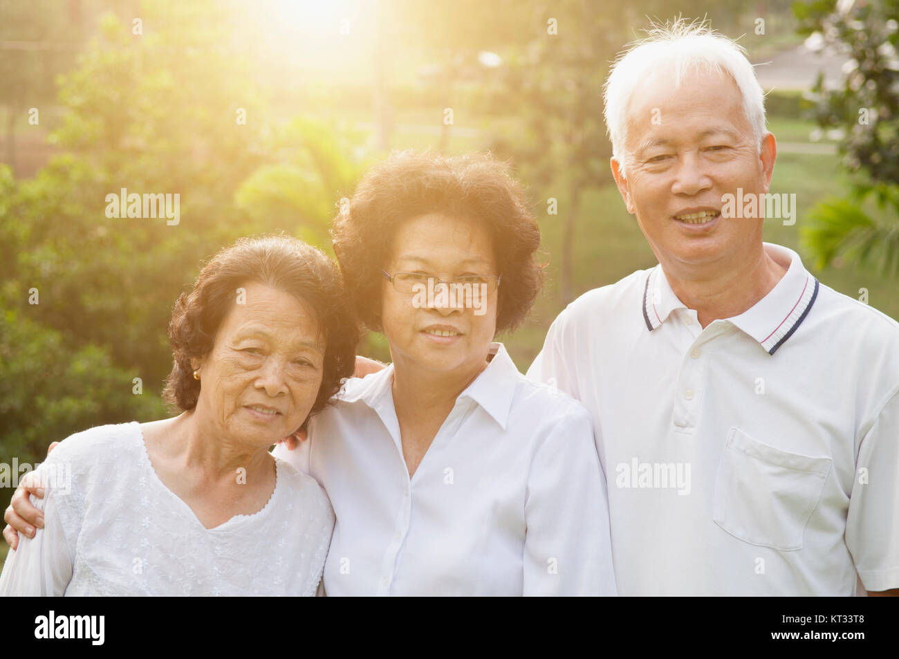 Group Portrait von asiatischen Senioren Stockfoto