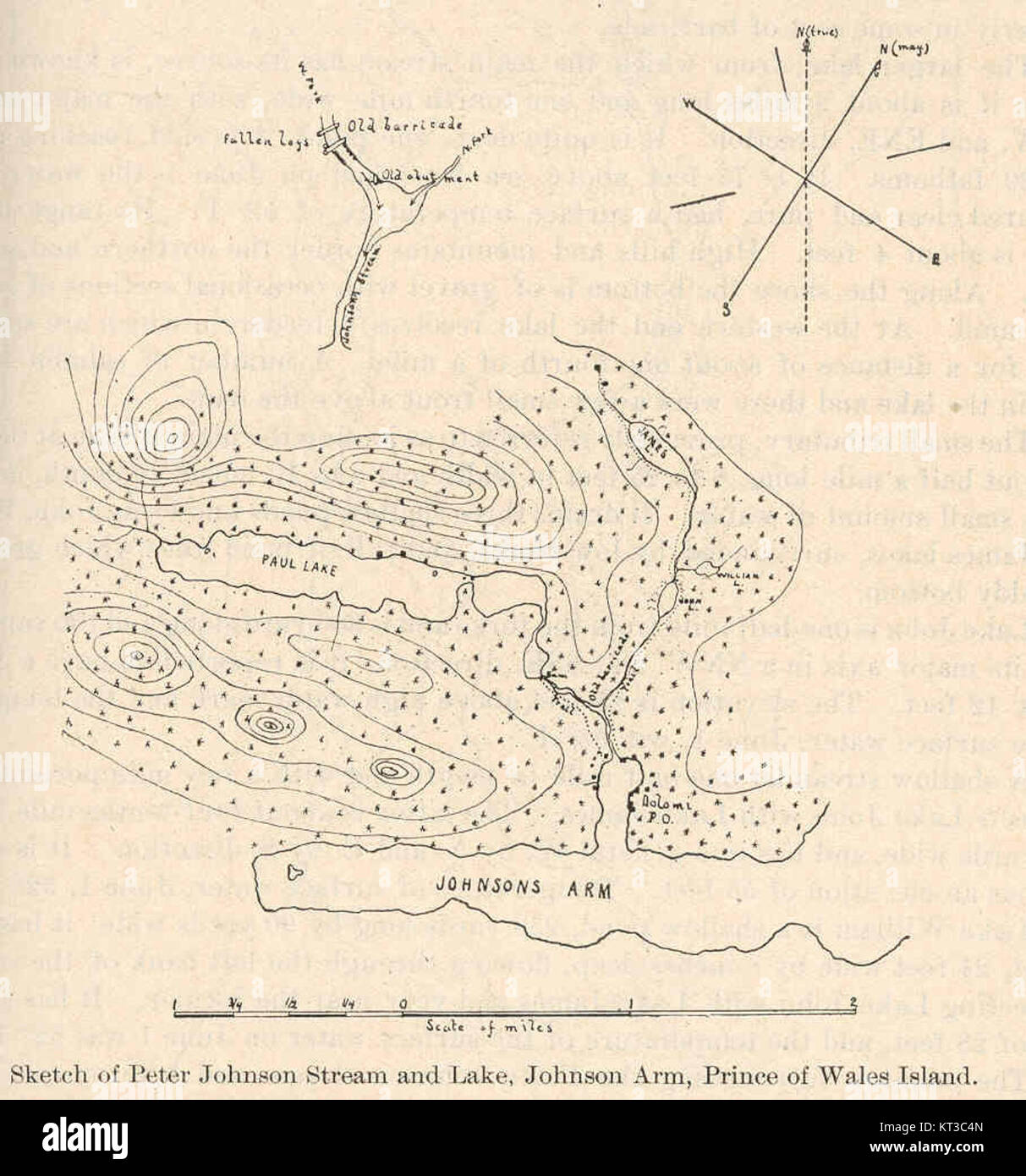 40783 Skizze von Peter Johnson Bach und See, Johnson Arm, Prince Of Wales Island Stockfoto