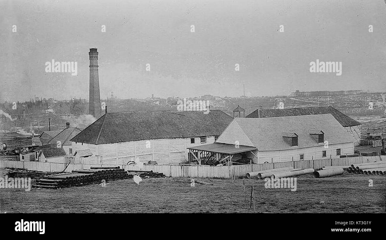 Fort Edmonton ist ein historischer Park in Edmonton, Kanada, mit Gebäuden und Ausstellungen, die das Leben der frühen Siedler in der Region während der 1910er Jahre nachbilden Es ist eine wichtige kulturelle und historische Stätte. Stockfoto