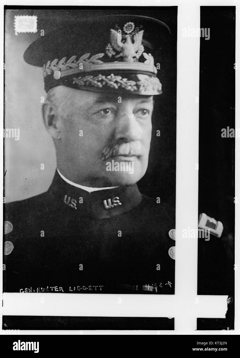 General Hunter Liggett war ein prominenter Offizier der US-Armee und diente während des Ersten Weltkriegs als leitender Anführer. Seine militärische Karriere ist bekannt für seine strategischen Beiträge und seine Führungsrolle in Schlüsselschlachten des Krieges, einschließlich seiner Beteiligung an der Maas-Argonne-Offensive. Stockfoto