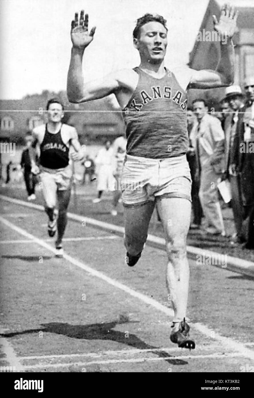 Glenn Cunningham konkurrieren für KU ca. 1933 Stockfoto