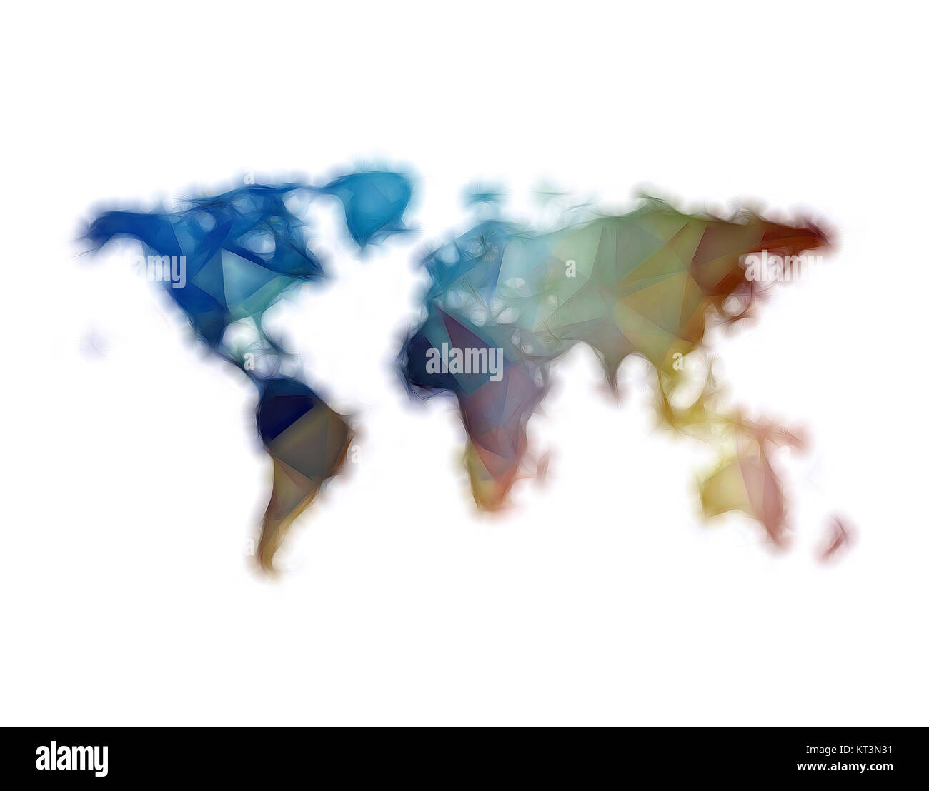 World Map 3d Abstract auf weißem Hintergrund Stockfoto