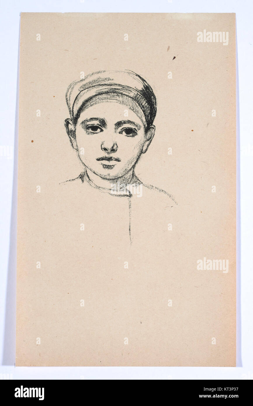 Dieses Werk von Hermann Struck mit dem Titel „Grafik JMBerlin 2002 241 21“ ist ein bemerkenswertes Beispiel für seinen künstlerischen Stil im Grafikdesign und zeigt sein Können in Linienarbeit und Komposition. Stockfoto