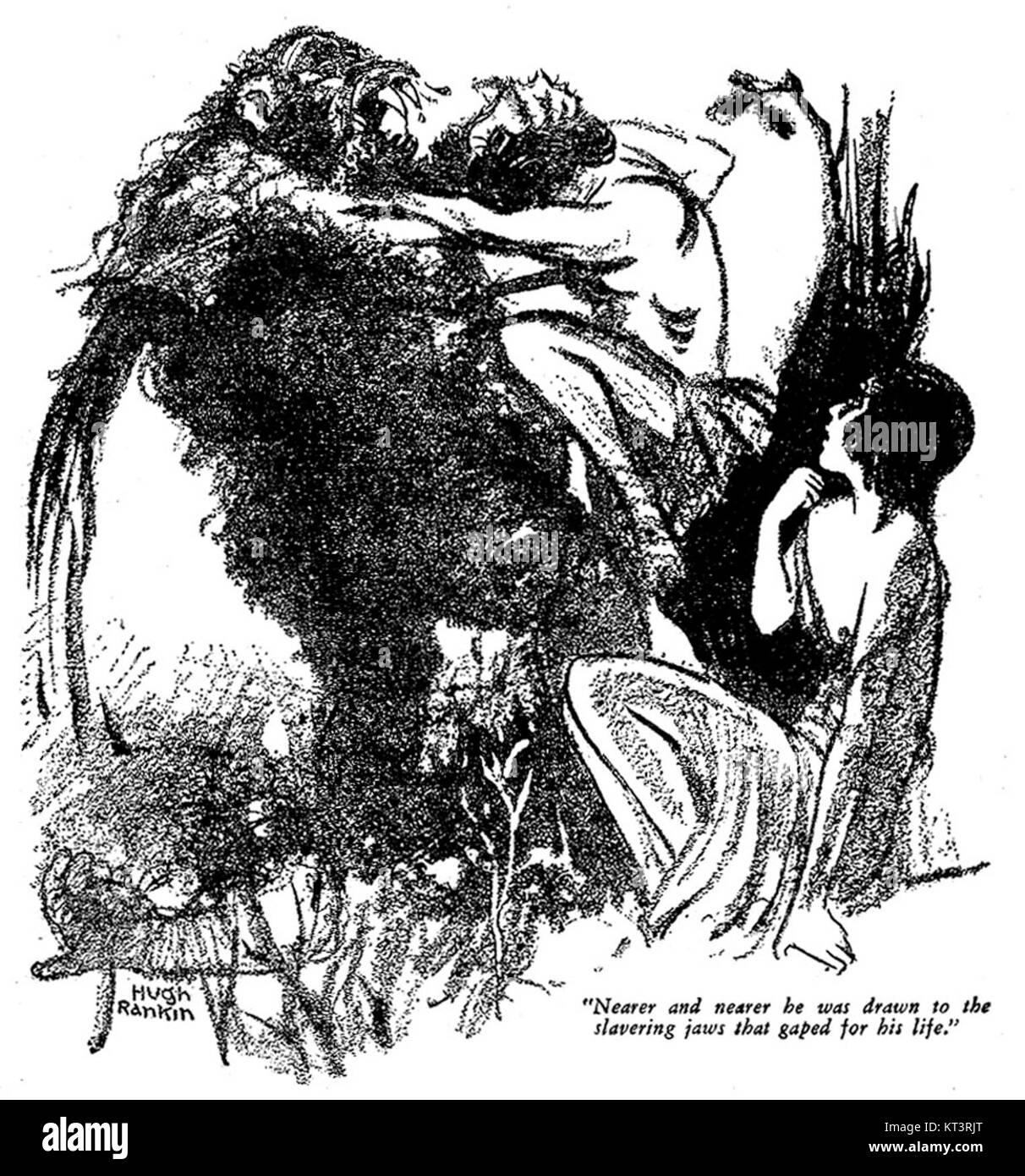 Hugh Rankins „Schatten im Mondlicht“ ist ein bemerkenswertes Kunstwerk mit atmosphärischen und stimmungsvollen Szenen. Rankin, bekannt für seine Darstellungen von Landschaften und urbanem Leben, fängt das Zusammenspiel von Licht und Schatten auf überzeugende Weise ein. Stockfoto