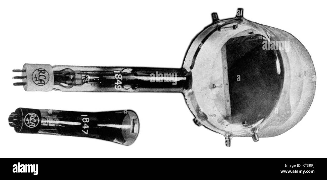 Iconoskope sind frühe Arten elektronischer Videokameras, die in den 1930er Jahren entwickelt wurden und hauptsächlich im Fernsehen eingesetzt werden. Sie spielten eine entscheidende Rolle bei der Entwicklung der Fernsehtechnologie. Stockfoto