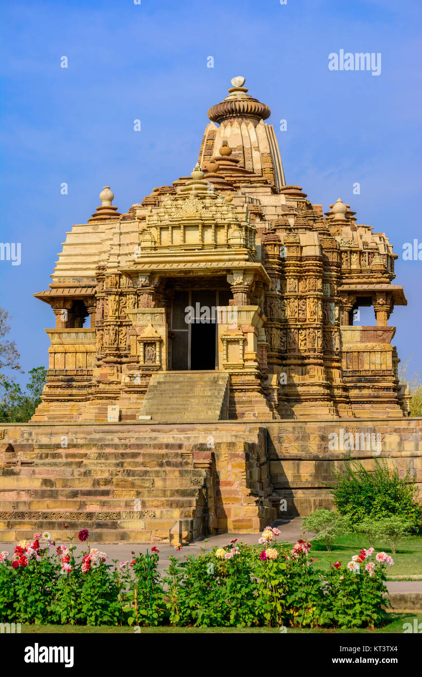 Vamana Tempel, Khajuraho, Madhya Pradesh, Indien Stockfoto
