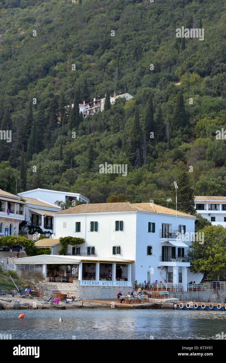 Die durrels White House, kalami, Korfu, Griechenland. Stockfoto
