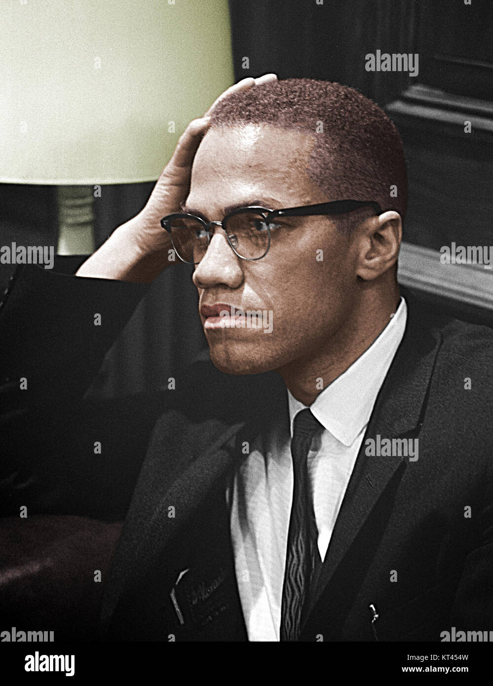 Malcolm-x eingefärbte Foto Stockfoto