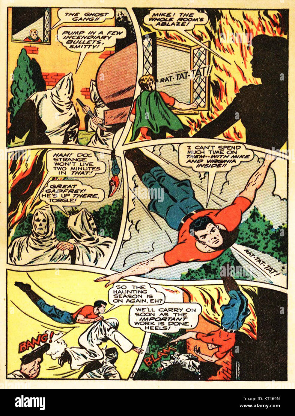 AmericasBestComics2045 bezieht sich auf eine Sammlung oder Serie amerikanischer Comicbücher, die sich wahrscheinlich auf Superhelden- oder Actionthemen konzentrieren. Es kann auf ein bestimmtes Problem oder eine bestimmte Handlung aus der Serie hinweisen. Stockfoto