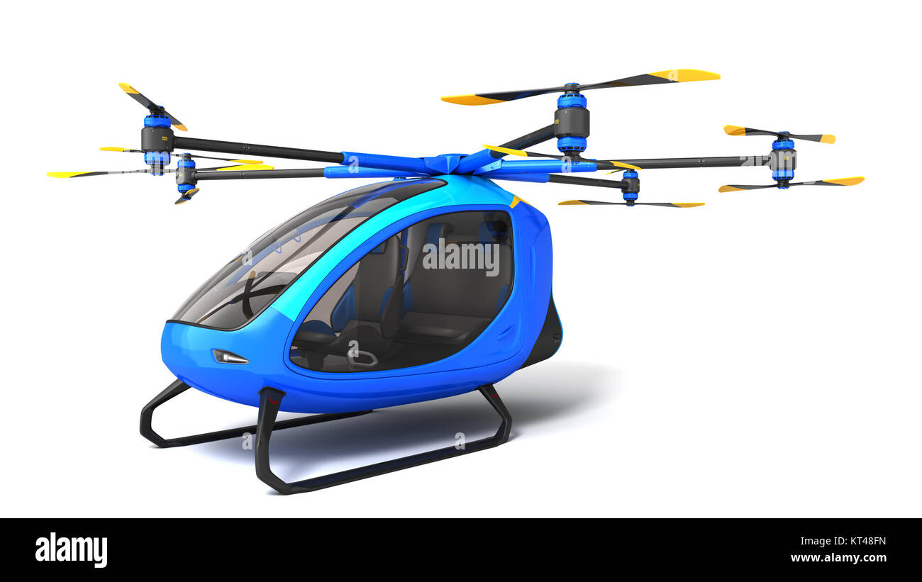 Elektrischer Beifahrersitz Drone. Dies ist ein 3D-Modell und nicht im realen Leben existieren. 3D-Darstellung Stockfoto