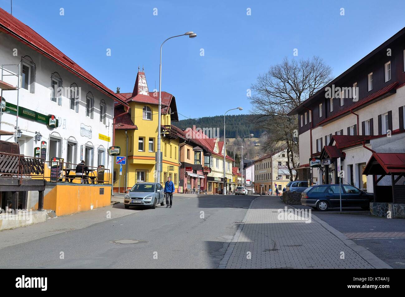 Das Dorf Železná Ruda (Markt Eisenstein), der Tschechischen Republik