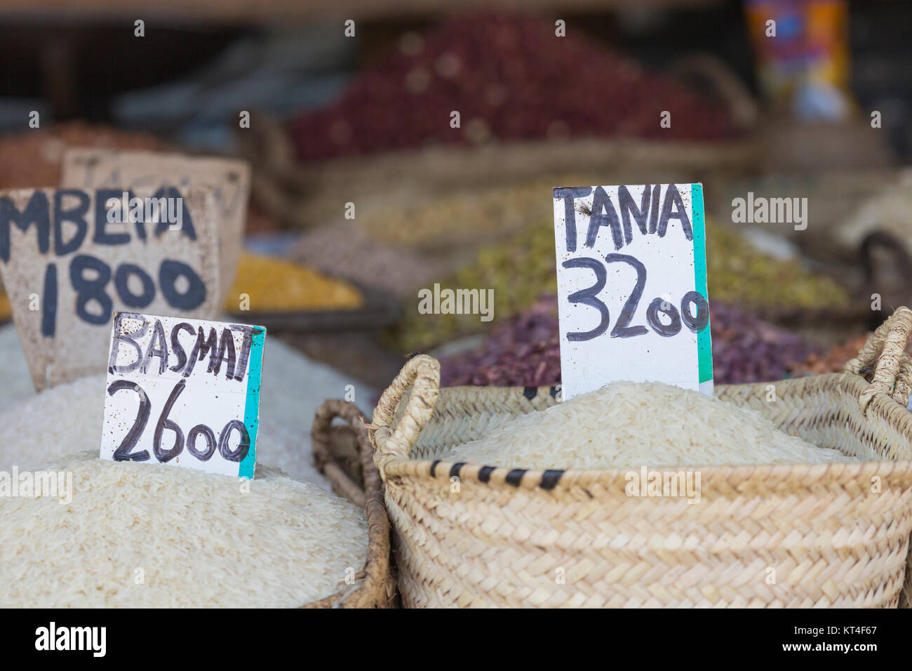 Traditionelle Lebensmittel-Markt in Sansibar, Afrika. Stockfoto