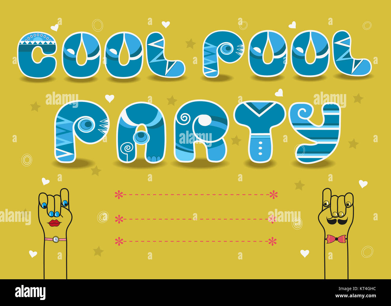 Cool Pool Party Einladung Karte Stockfotografie Alamy