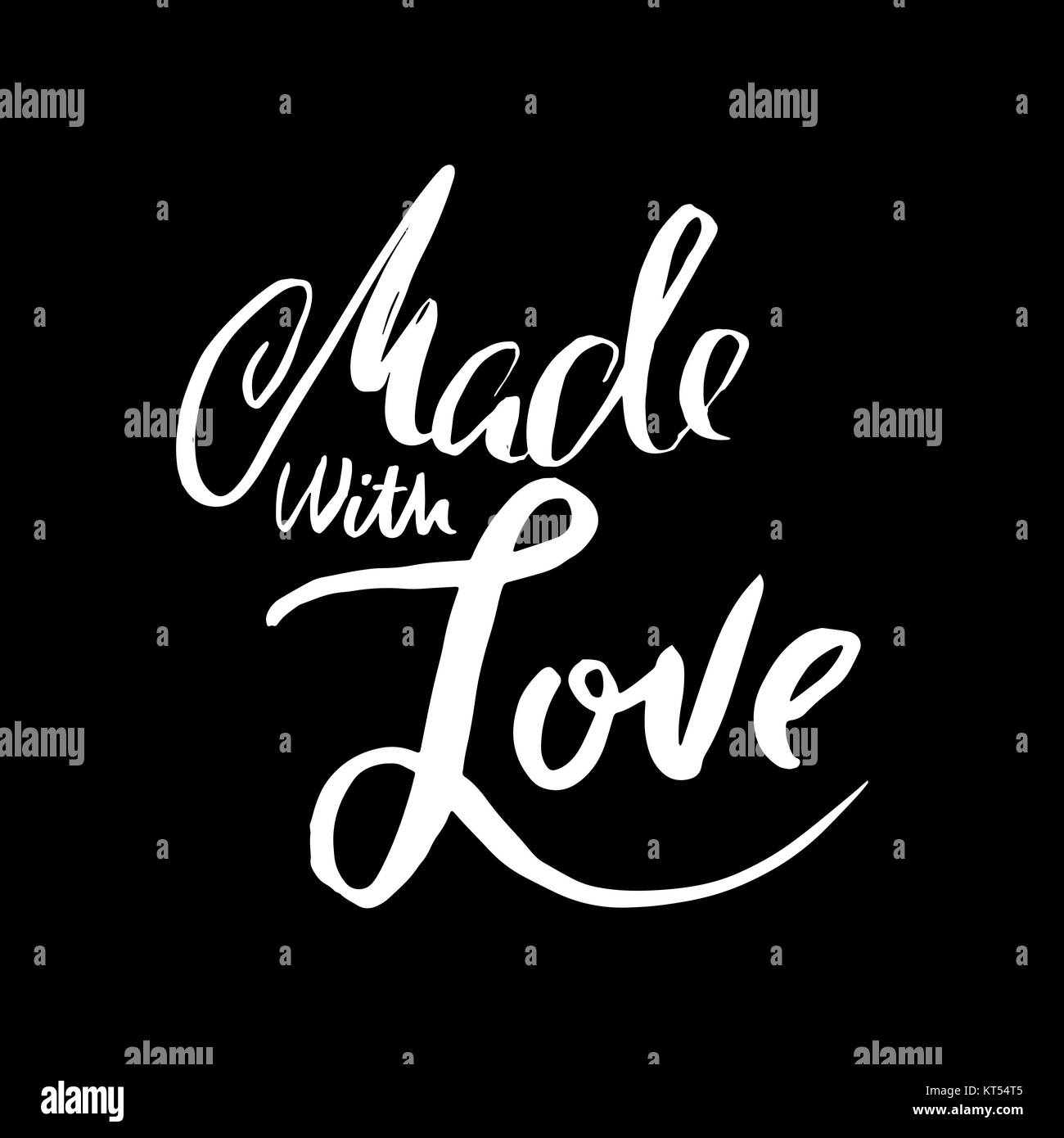 Mit Liebe gemacht. Hand trockenen Pinsel Schriftzug gezogen. Modernes Logo für Ihr Produkt und Shop. Vector Illustration. Stock Vektor