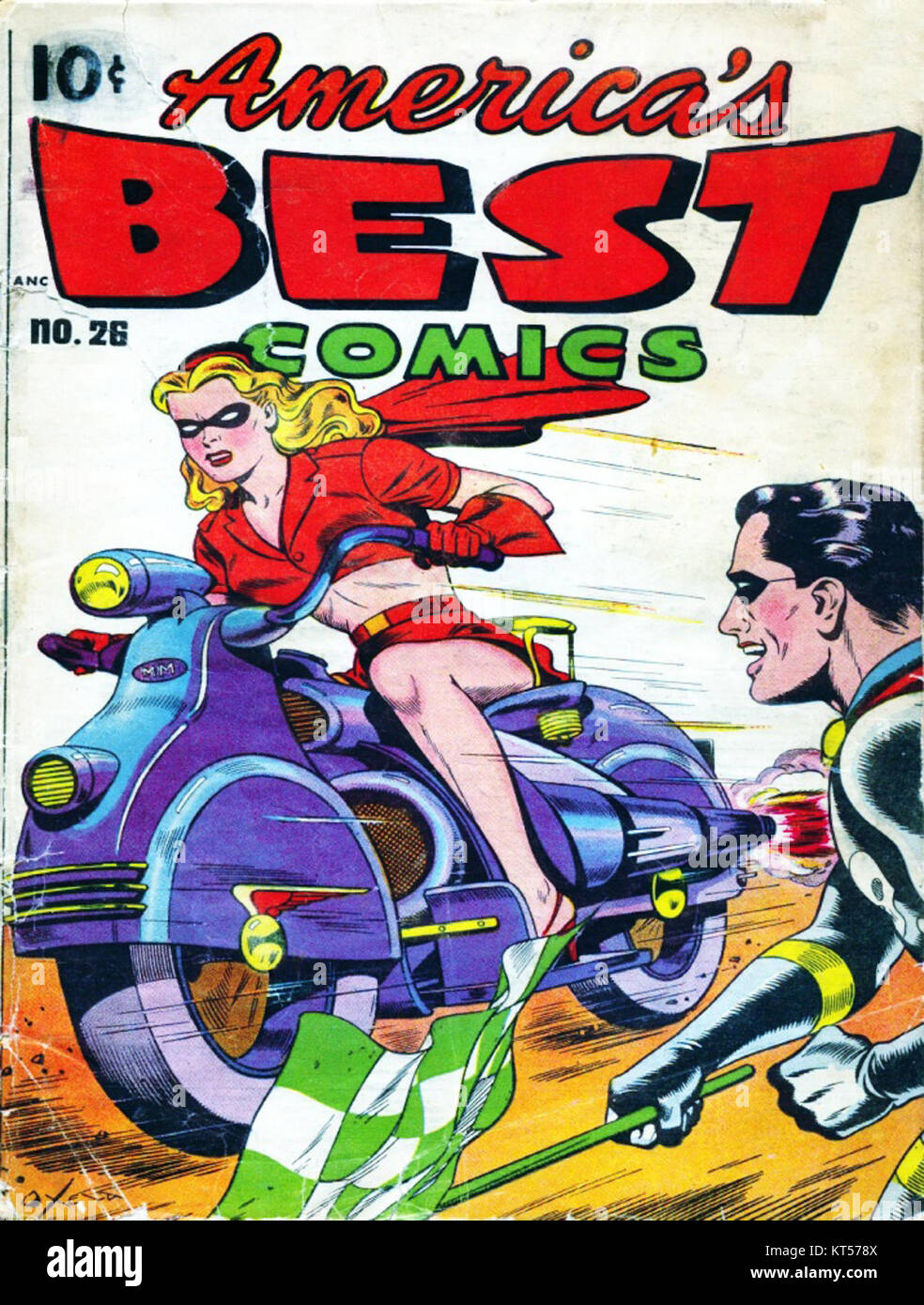 AmericasBestComics bezieht sich auf eine Serie oder Publikation, die bekannte Comiczeichner, Schriftsteller und Geschichten hervorhebt. Es kann sich auf bestimmte Comic-Genres, Charaktere oder historische Zeiträume in der amerikanischen Comic-Kultur konzentrieren. Stockfoto