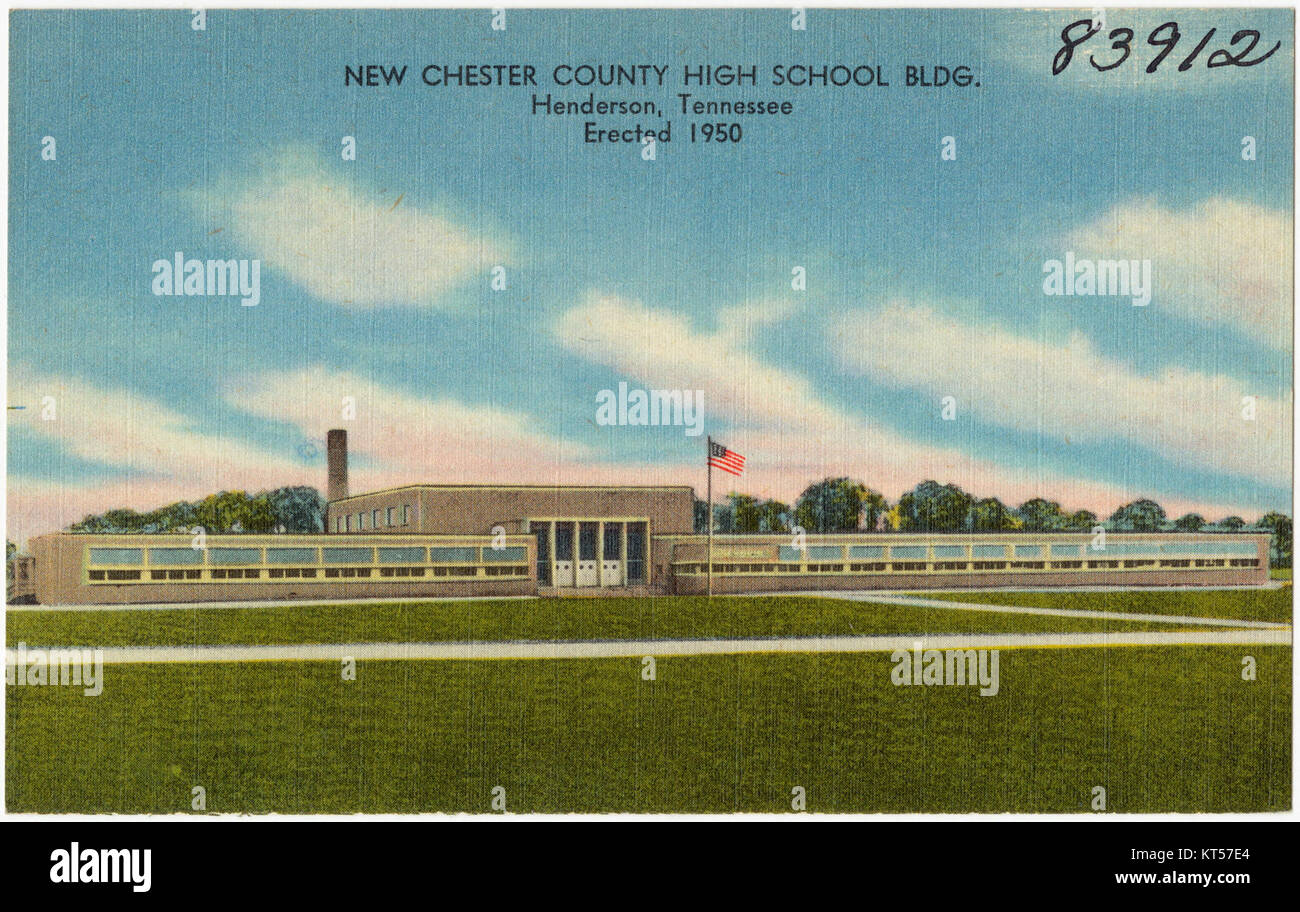 Neue Chester County High School Gebäude, Henderson, Tennessee, errichtet 1950 (83912) Stockfoto