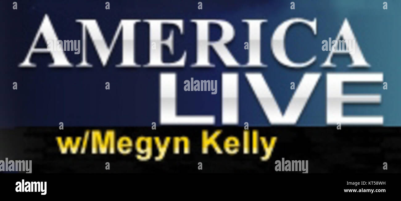 America Live ist eine Fernsehsendung und das Logo repräsentiert die Marke und Identität der Show, die sich wahrscheinlich auf amerikanische Nachrichten, Kultur oder Live-Events konzentriert. Stockfoto