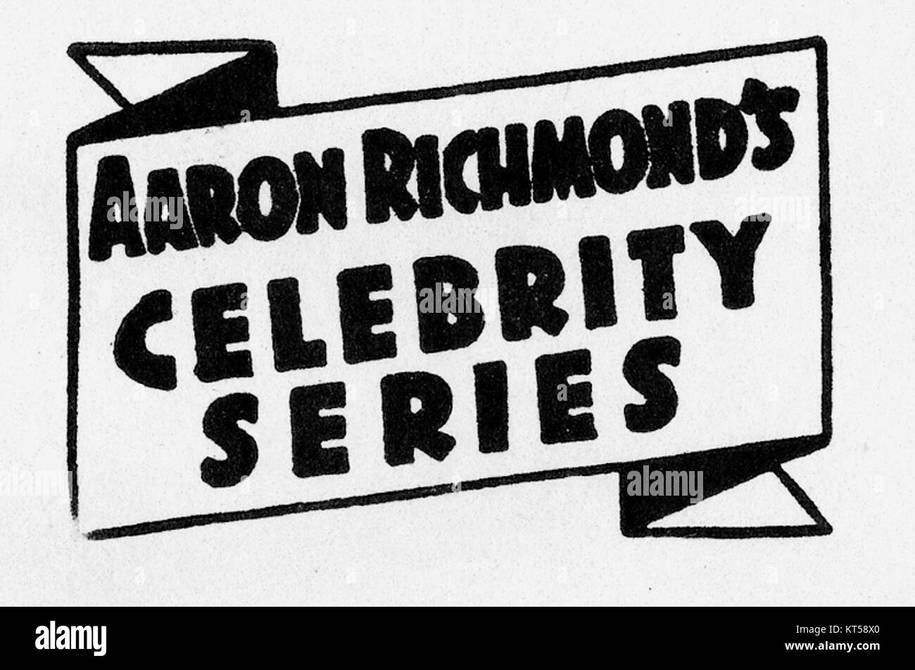 Das ARCelebrity Series Logo ist ein Symbol für eine Marke oder Serie, die Prominenten gewidmet ist und den Fokus auf Unterhaltung und prominente Persönlichkeiten repräsentiert. Stockfoto