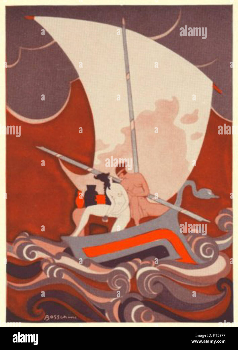 Eine Illustration aus Buch II von Ovids „Metamorphosen“, die eine Szene aus der klassischen mythologischen Erzählung darstellt. Stockfoto