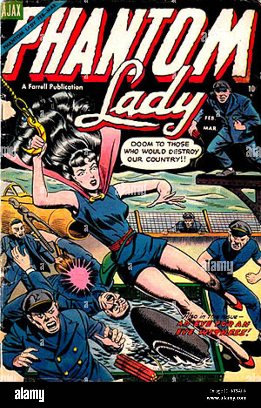 Phantom Lady ist ein klassischer Film Noir aus den 1940er Jahren, bekannt für seine spannende Handlung und starke weibliche Hauptrolle. Der Film unter der Regie von Robert Siodmak dreht sich um ein Mordgeheimnis und ist ein Paradebeispiel für das Genre, das durch seine dunkle Atmosphäre und seine komplizierten Storylines geprägt ist. Stockfoto