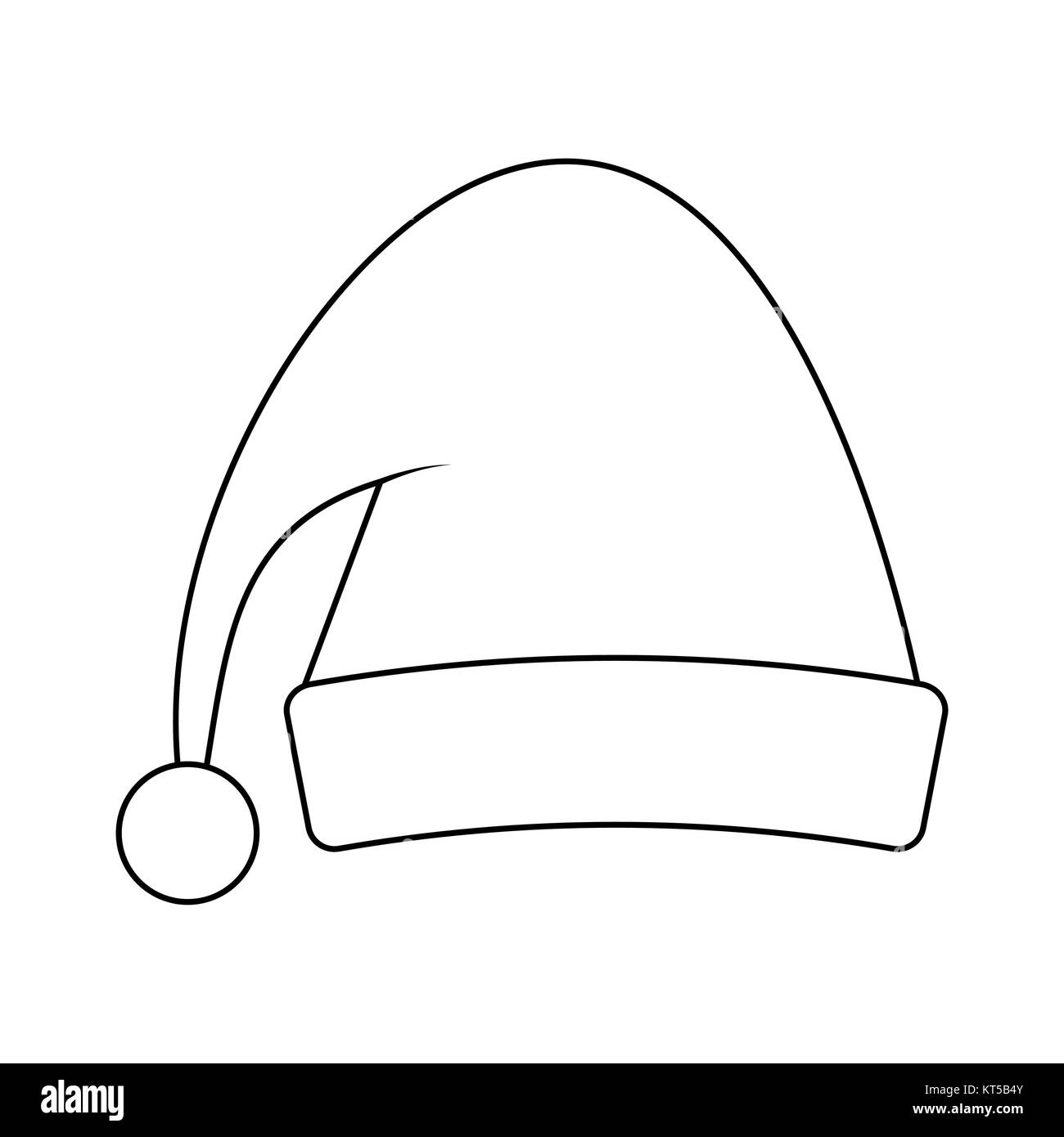 Santa hat für Weihnachten Design auf weißem Hintergrund Stock Vektor