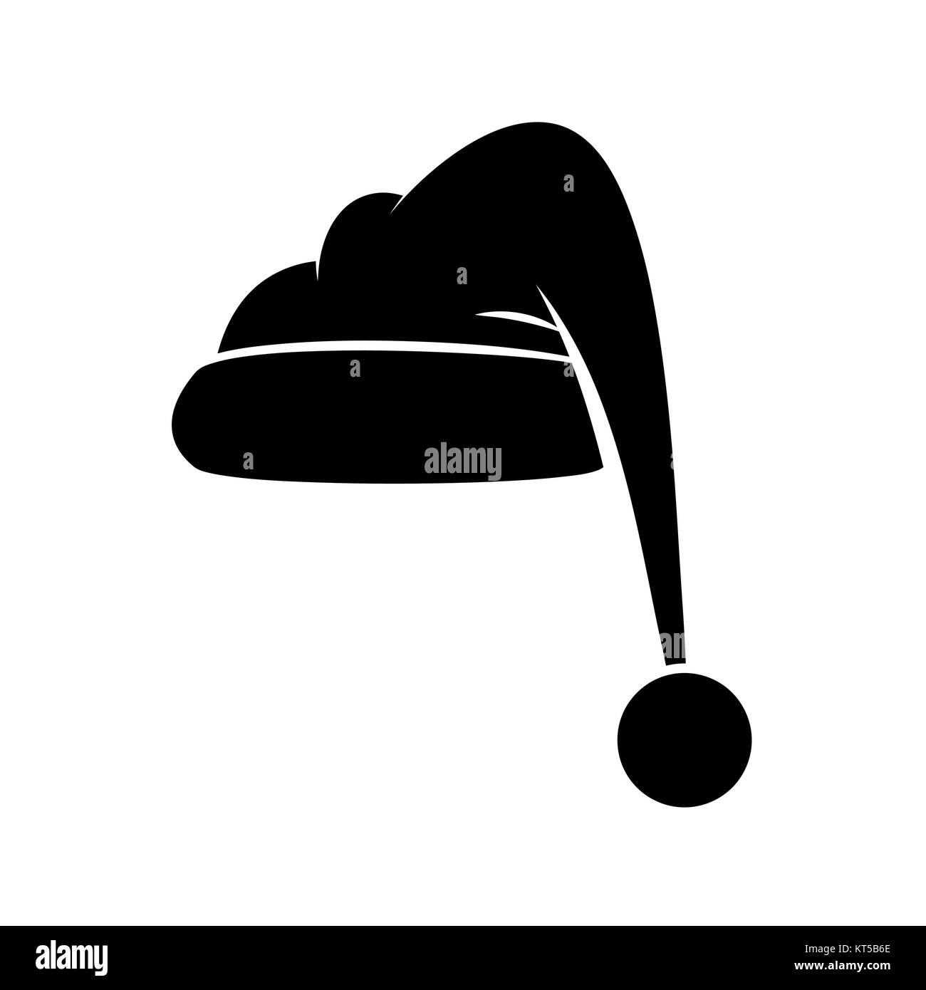 Santa hat Silhouette für Weihnachten Design auf weißem Hintergrund Stock Vektor