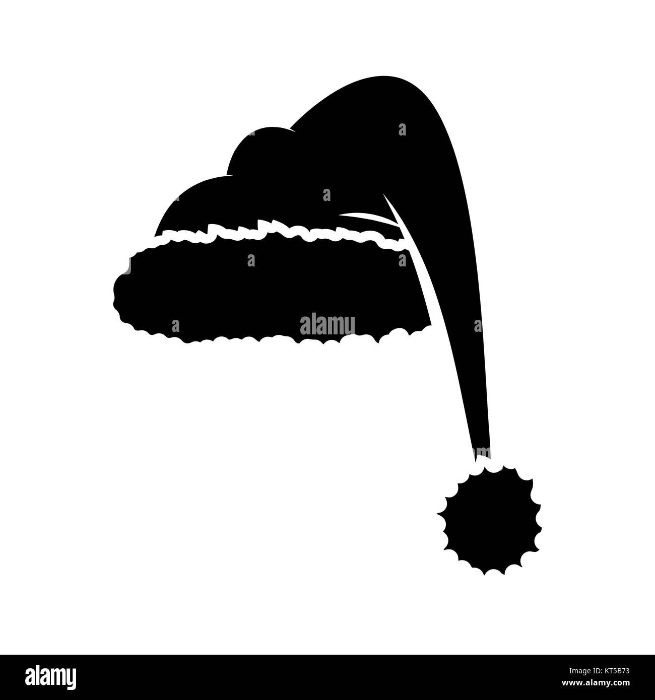 Santa hat Silhouette für Weihnachten Design auf weißem Hintergrund Stock Vektor