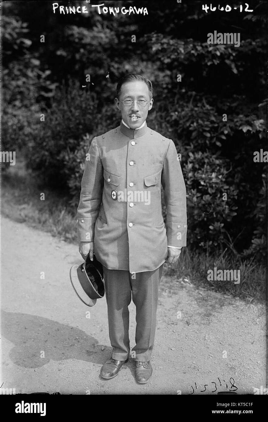 Prinz Tokugawa war ein Mitglied der einflussreichen Tokugawa-Familie in Japan, die für ihre Rolle in der japanischen Geschichte und der Edo-Zeit bekannt war. Die Tokugawa-Familie führte Japan über 250 Jahre lang und formte seine Kultur, Politik und Gesellschaft. Stockfoto