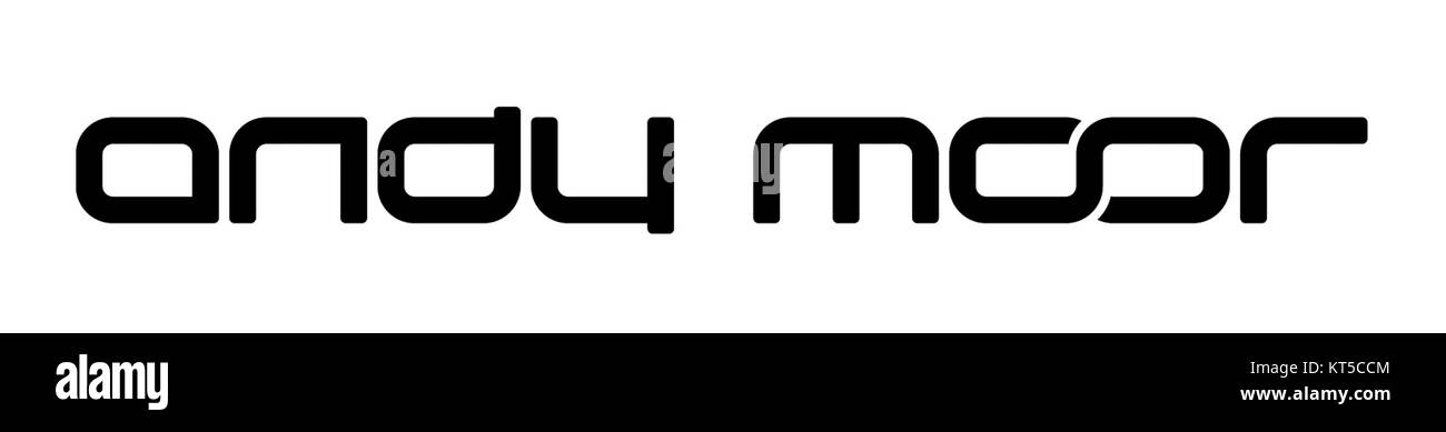 Das Andy Moor-Logo ist eine grafische Darstellung der Marke des Künstlers. Andy Moor, bekannt für seine Arbeit im Bereich der elektronischen Musik, hat eine unverwechselbare visuelle Identität, die seinen musikalischen Stil und seine Auftritte ergänzt. Stockfoto