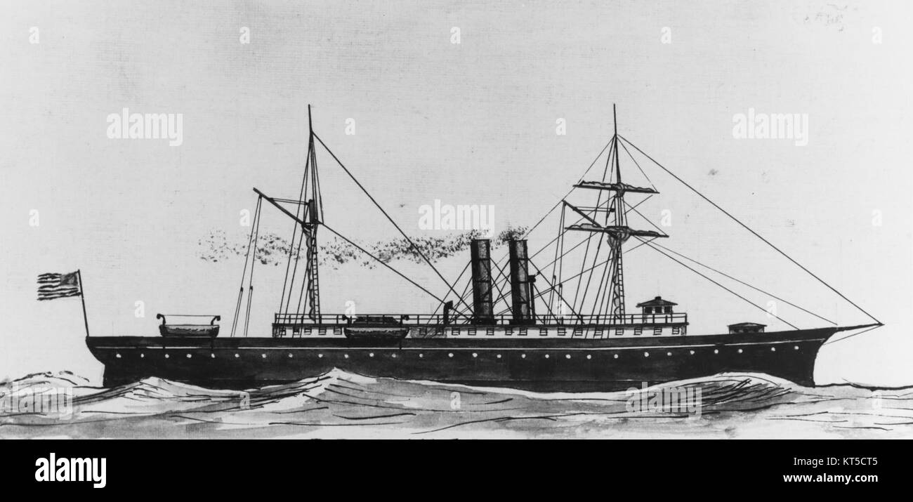 Die R. R. R. Cuyler war ein Dampfschiff aus dem 19. Jahrhundert, das für seine Rolle im Seeverkehr während dieser Zeit bekannt war. Es wurde in den 1860er Jahren erbaut und war ein Schlüsselschiff in der Geschichte der amerikanischen Dampfschiffe. Stockfoto
