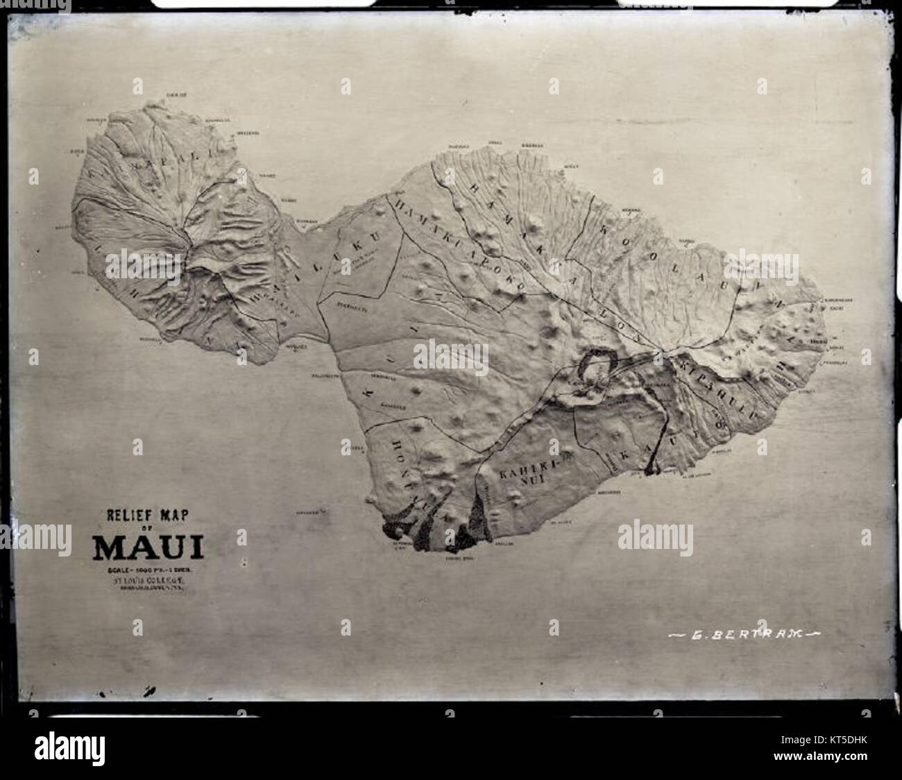 Reliefkarte von Maui (b) das Fotografieren von Bruder Bertram Stockfoto