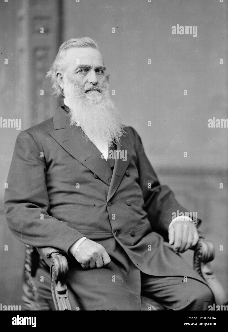 Eine historische Fotografie von Richard M. Bishop, aufgenommen vom berühmten Fotografen Mathew Brady aus dem 19. Jahrhundert. Bishop war eine einflussreiche Persönlichkeit in der amerikanischen Geschichte während des Bürgerkriegs. Stockfoto