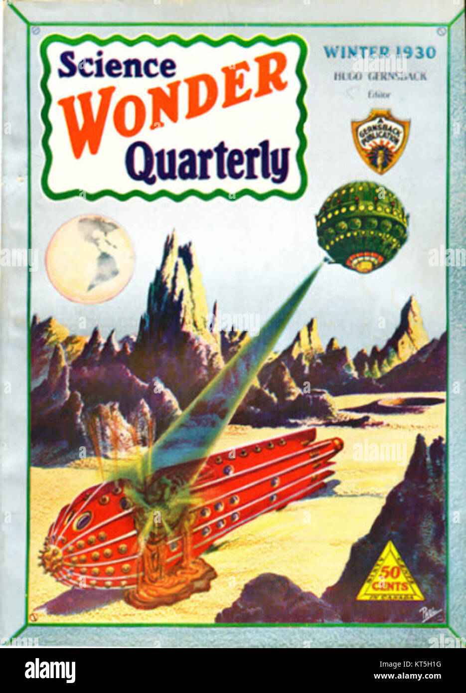 Das Science Wonder Quarterly, Band 1, Ausgabe 2, aus dem Winter 1930, enthält wissenschaftliche Artikel und Entdeckungen aus dieser Zeit. Diese Publikation ist eine historische Momentaufnahme des wissenschaftlichen Denkens des frühen 20. Jahrhunderts. Stockfoto