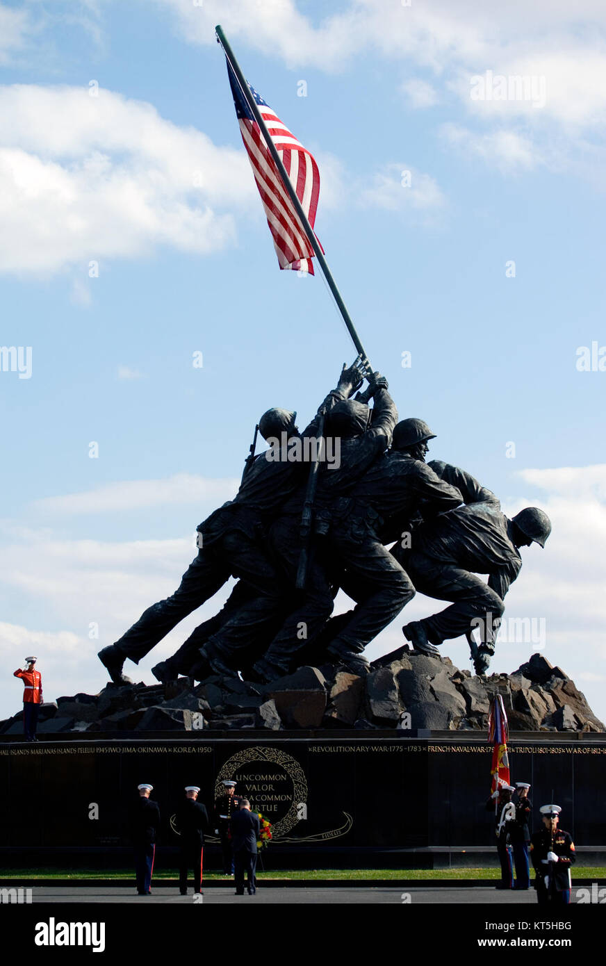 Der Secretary of the Navy (SECNAV) am Marine Corps war Memorial in Washington, D.C. ehrt den Dienst und die Opfer von Marines und Marinepersonal. Das Denkmal erinnert an die Schlacht von Iwo Jima. Stockfoto