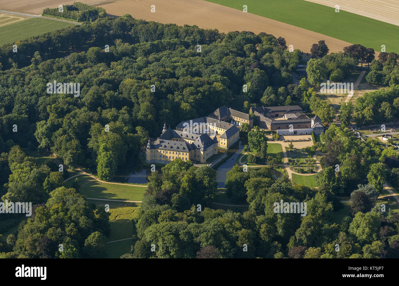 Wasserburg, Wasser Schloss Dyck mit zwei vorplätze, Lage der verbotenen Liebe, Juchen, Niederrhein, Nordrhein-Westfalen, Deutschland, Europa, Juchen Stockfoto